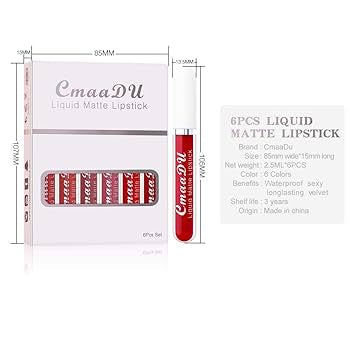 6pcs CmaaDu Liquid Matte Lipstick. 523650 6pcs CmaaDu Liquid Matte Lipstick. 523650