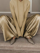 Original Solid Color Hoodies&Wide Leg Pants Two Pieces Set 95173 - TUZZUT Qatar Online Shopping