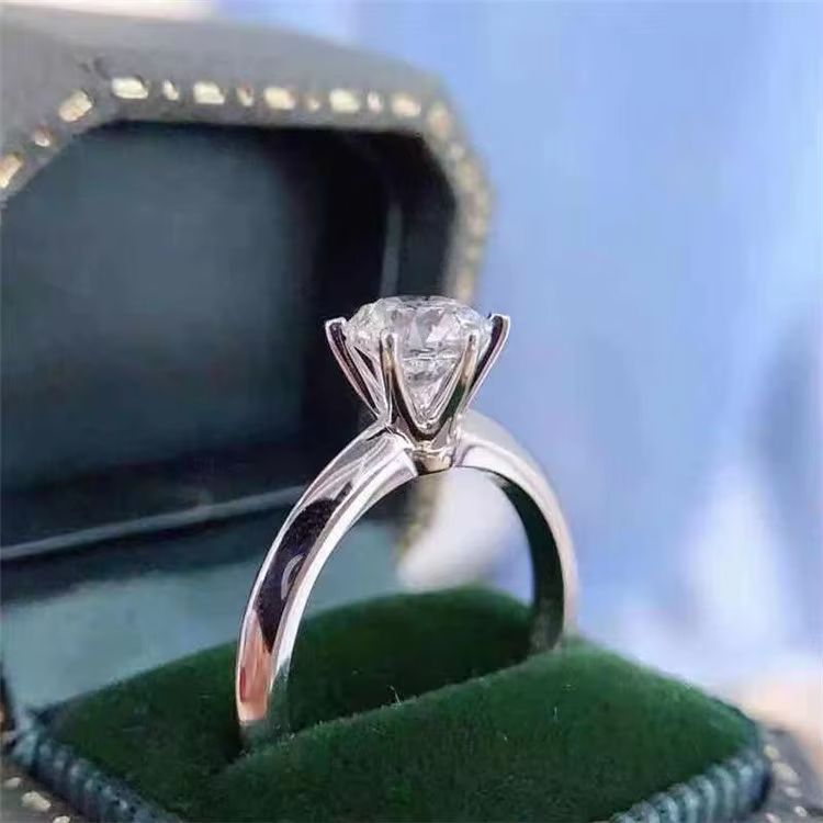 Silver Diamond Moissanite Ring FR6325 - TUZZUT Qatar Online Shopping