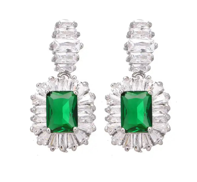 Large Sparkling Big Zircon Crystal Earrings For Girls Wedding X3639884 - TUZZUT Qatar Online Shopping
