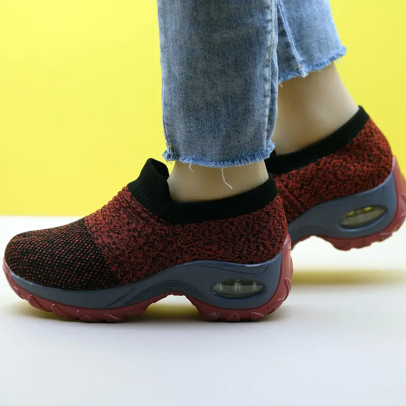 Breathable Knit Chunky Sneakers 7343 - TUZZUT Qatar Online Shopping