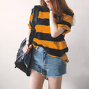 Women's Short Sleeve Striped/Checked/Polkadot/Weave T-Shirts 591886 - TUZZUT Qatar Online Shopping