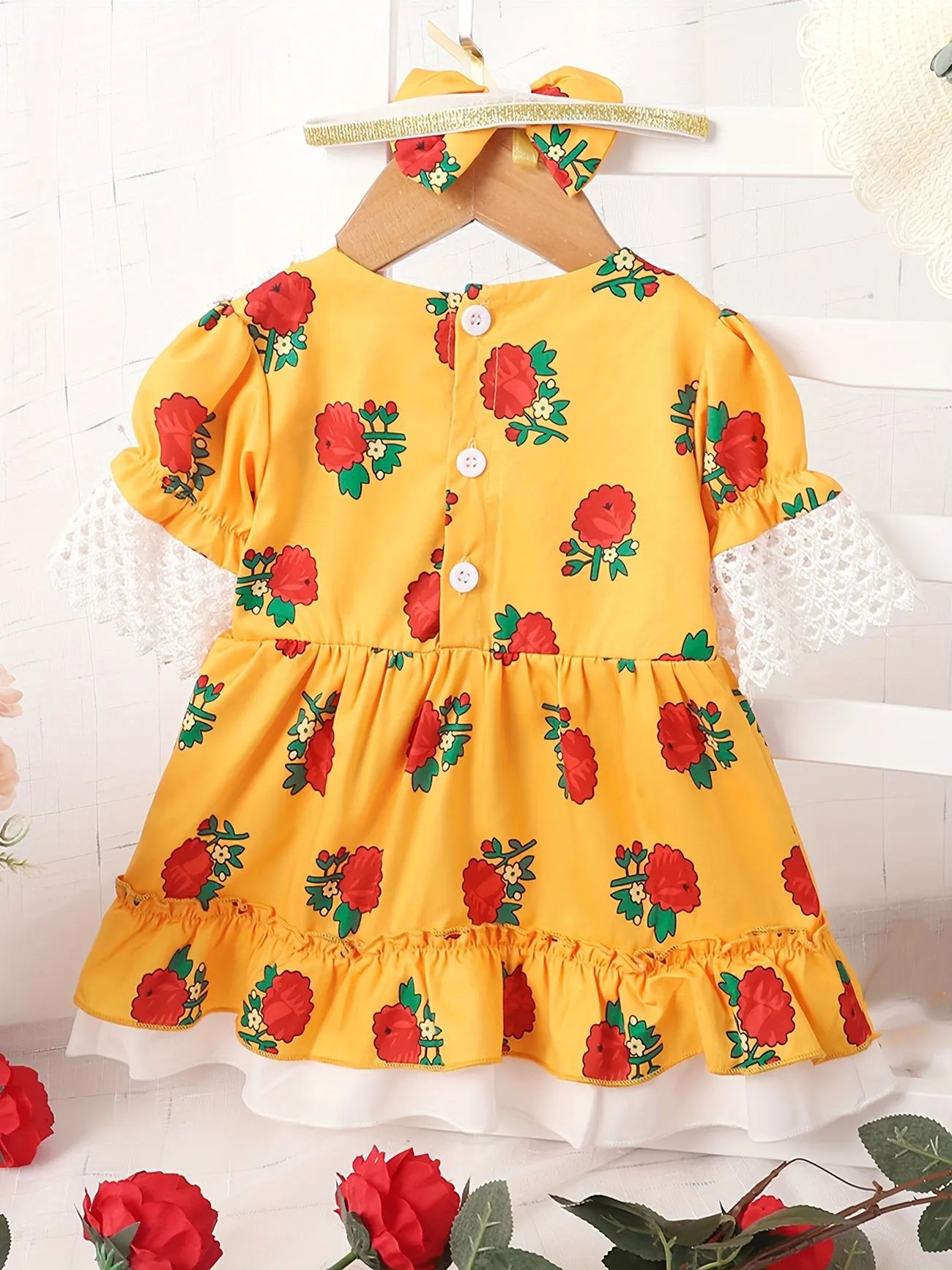 Adorable Girls' Floral Print Short Sleeve Dress 1275321 Adorable Girls' Floral Print Short Sleeve Dress 1275321