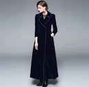 Women Velvet Long Windbreaker Coat   B-381932 - TUZZUT Qatar Online Shopping