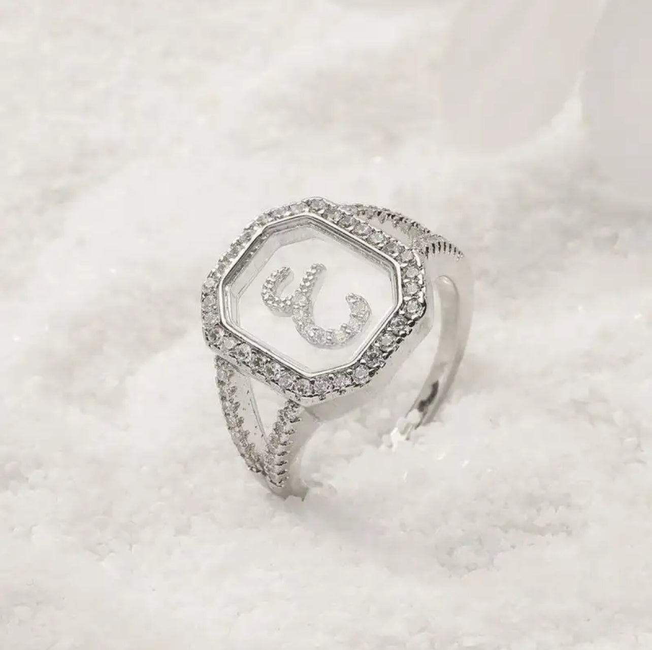 Arabic Letters Zircon Glass Square Design Rings X4667856 Arabic Letters Zircon Glass Square Design Rings X4667856