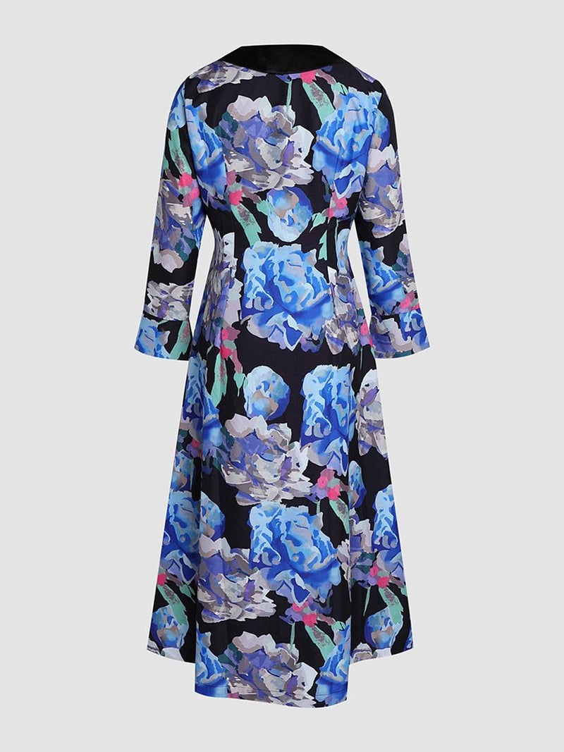 Sweater Collar Print Dress M S5012835 - TUZZUT Qatar Online Shopping