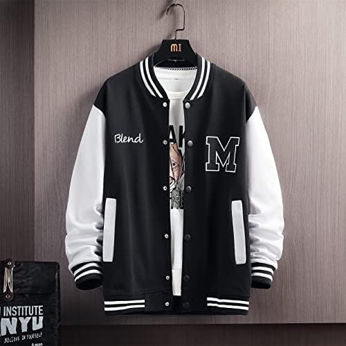 Baseball Jackets Letter Print Men's Streetwear Tops Patchwork Style S4784006 Baseball Jackets Letter Print Men's Streetwear Tops Patchwork Style S4784006