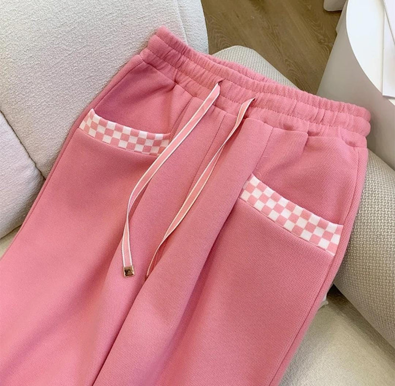 Autumn Women Sportwear  Suit 2 piece set  Casual Pink Tracksuit  Set  350233 - Free Size