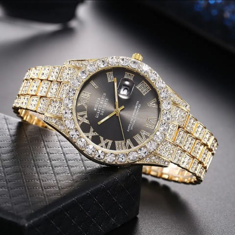 Luxury Rhinestone Men Casual Crystal Watches Men for Watch Diamond Fashion Wristwatches S4731226 - Tuzzut.com Qatar Online Shopping
