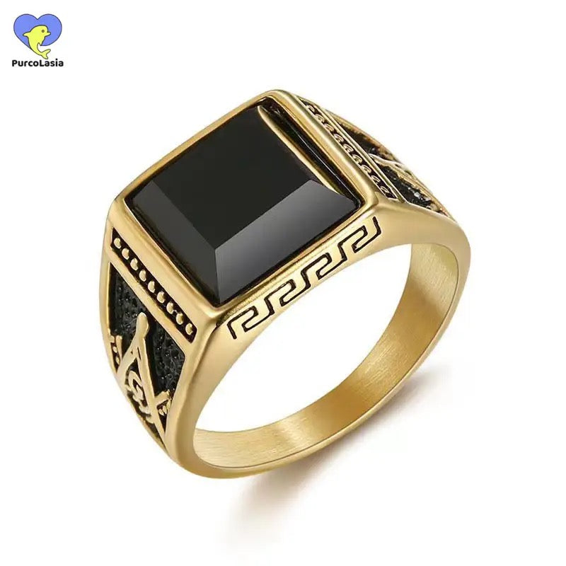 High Quality Stainless Steel Hip Hop Ring for Men S191114 - TUZZUT Qatar Online Shopping