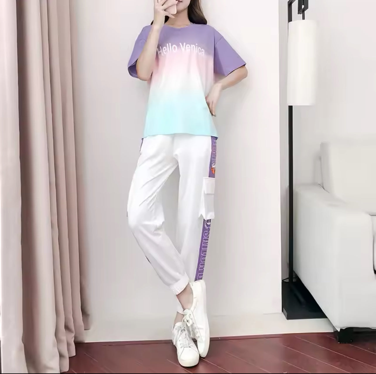 Sportswear Set Women Loose Korean Style Fashion Slimming Casual Two-Piece Set 557778 Sportswear Set Women Loose Korean Style Fashion Slimming Casual Two-Piece Set 557778