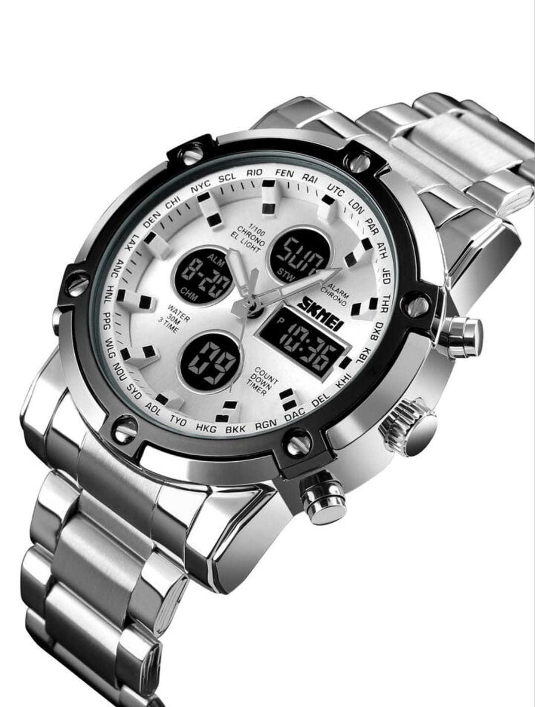 Digital Analog Steel Watch W7529 Digital Analog Steel Watch W7529