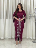 Women's Long Sleeve Geometry Beads/Pearls/Rice Beads Modest Fashion Dress 445355