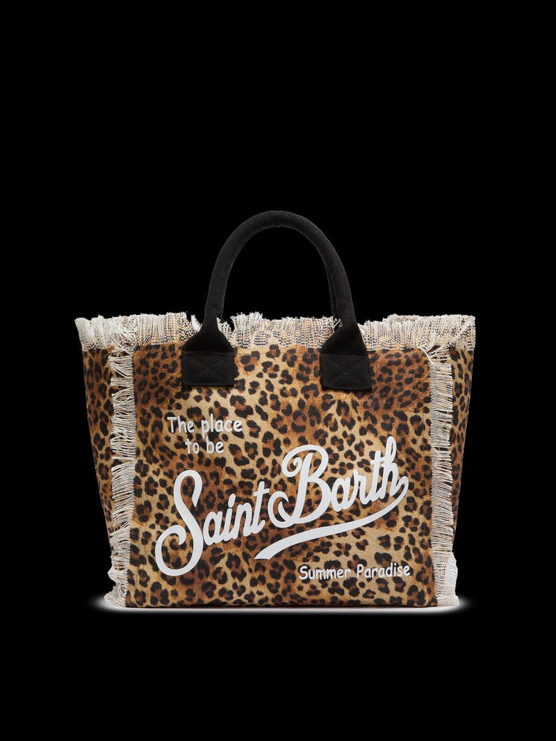 Cotton Canvas Vanity Tote Bag with Leopard Print MC2 - TUZZUT Qatar Online Shopping