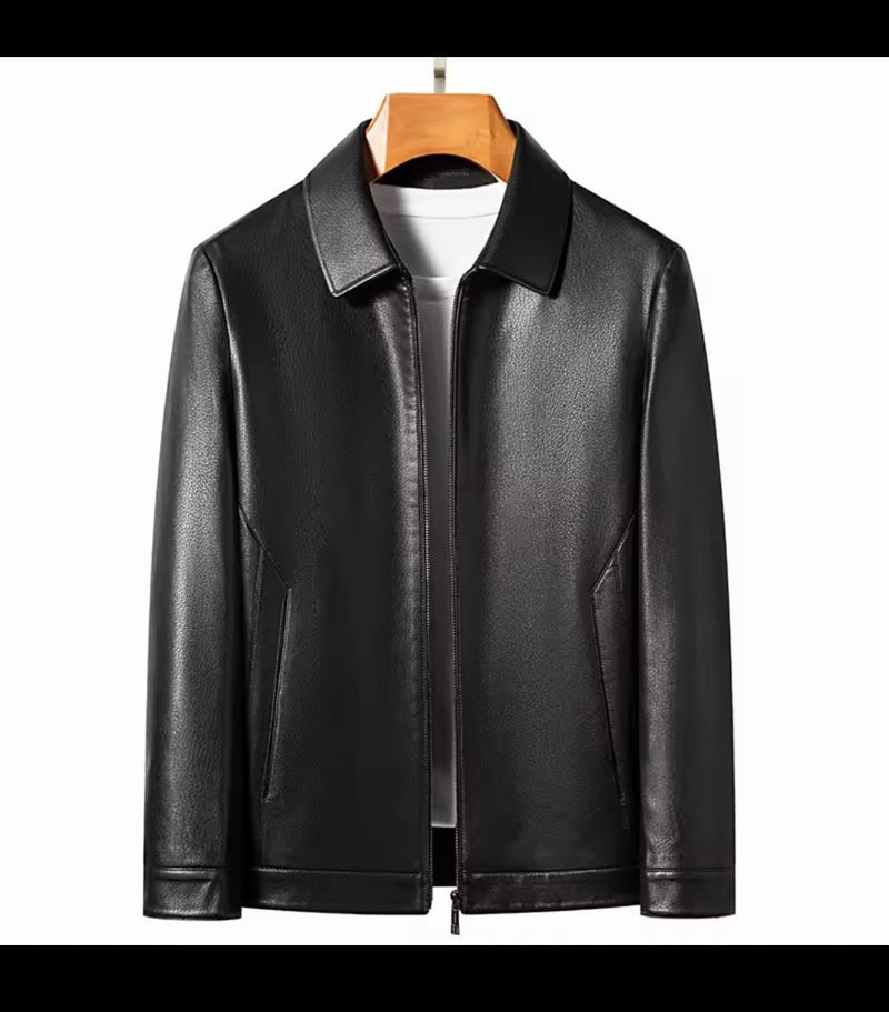 Men's  leather jacket, youth casual coat. H859647 2XL