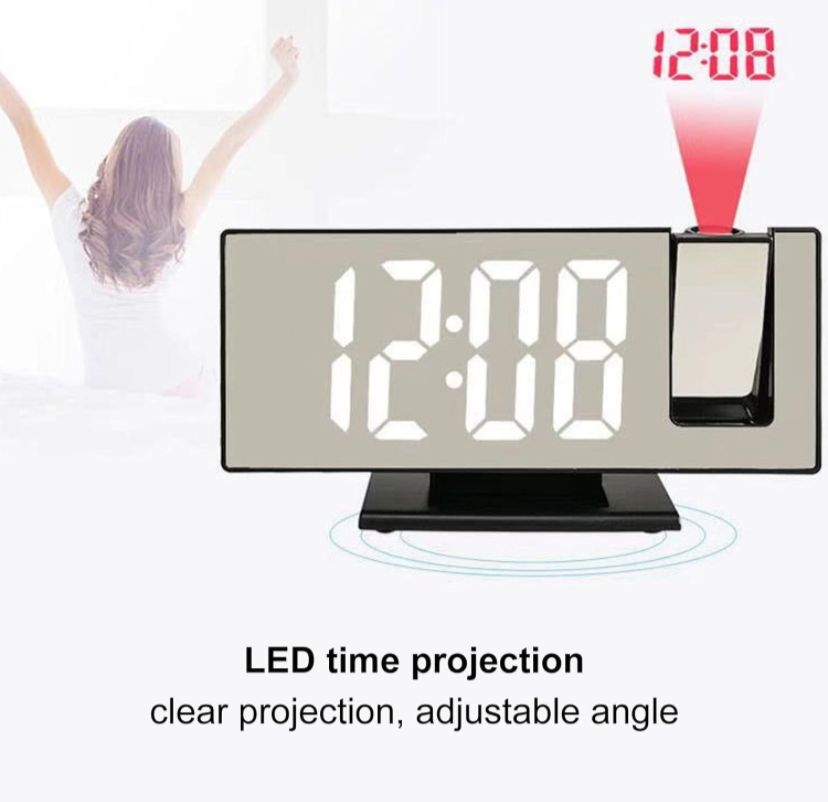 LED Mirror Electronic Clocks Digital Alarm Clock C23046-BM