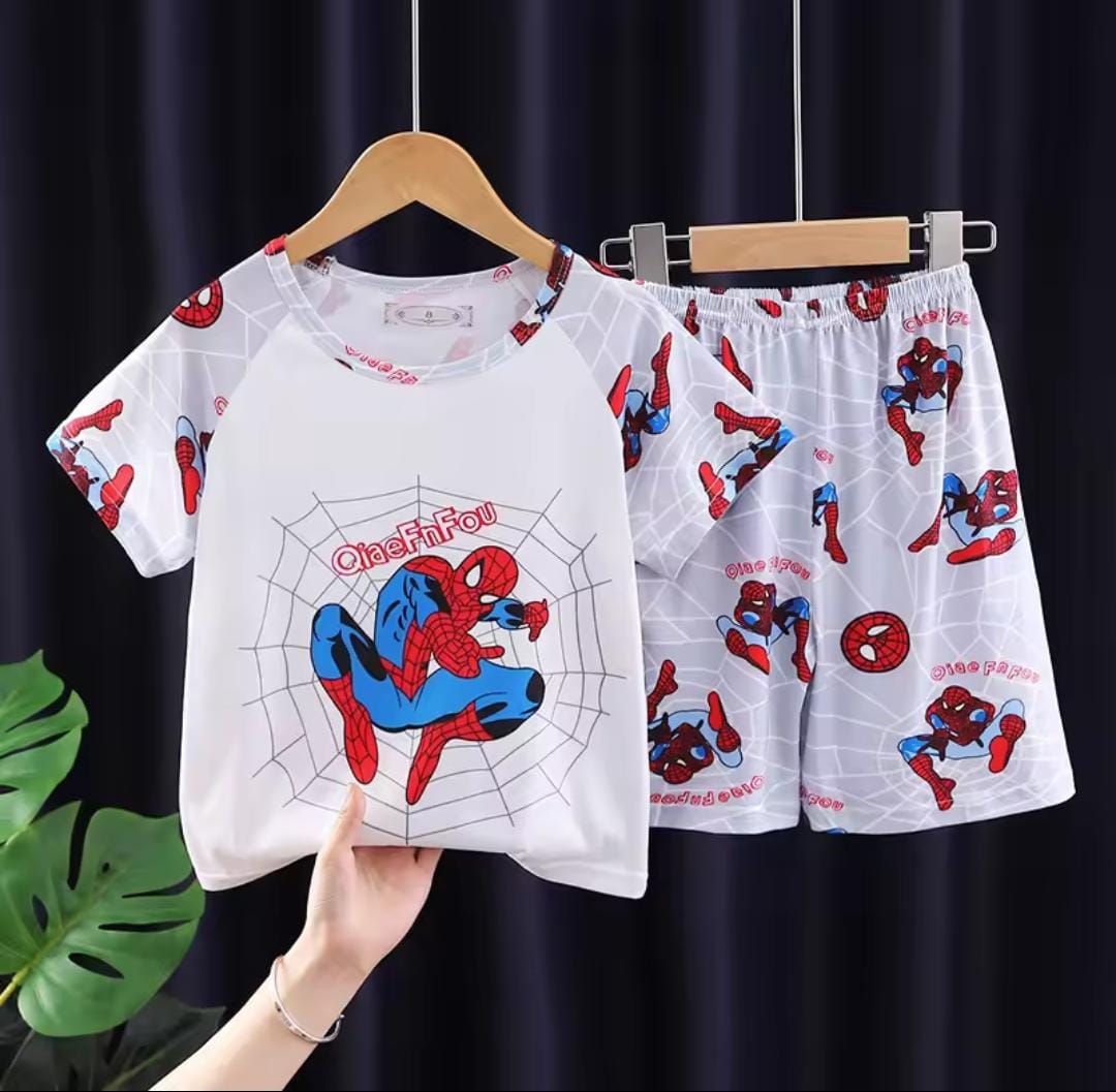 Boys Spiderman Cartoon Short Sleeve Pajamas Set 1576233 Boys Spiderman Cartoon Short Sleeve Pajamas Set 1576233