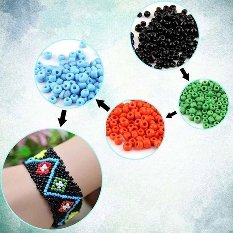 Round Glass Seed Beads DIY Bracelets Jewelry Making making S4200217 - Tuzzut.com Qatar Online Shopping