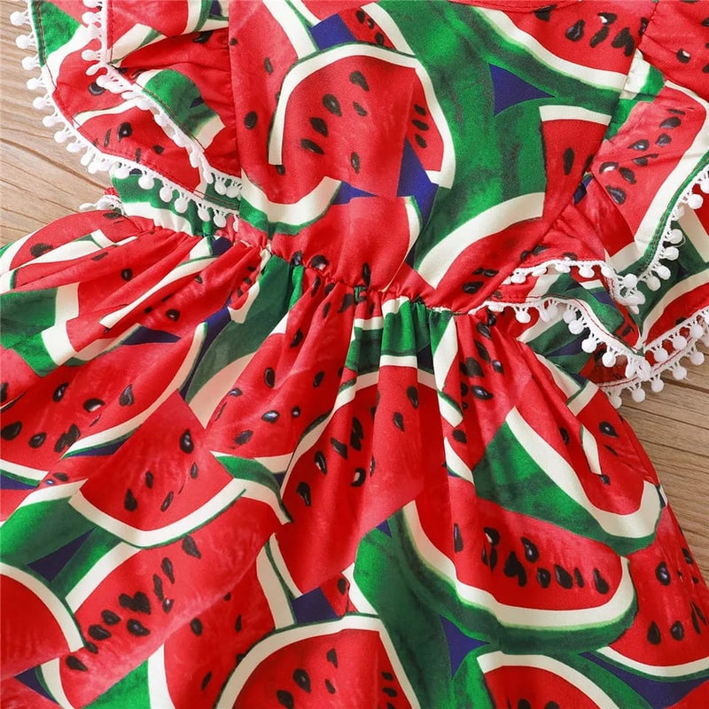 2Pcs Toddler Girls Watermelon Outwear Baby Dresses Kids Girls Clothing Party Outfits Sweet Baby's Suits Children Dress 3Y 20345704