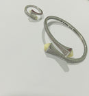 Women Fashion Bracelet & Ring Set Candy color stone Simple Open Cuff Bangle - Tuzzut.com Qatar Online Shopping