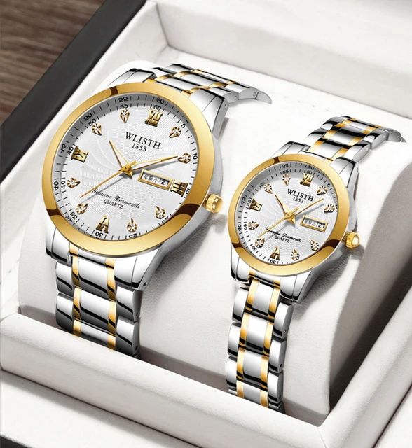 Men's and Women's Quartz Watch Couple Fashion Business Waterproof Steel Strap Watch S3312388
