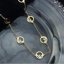 Stainless Steel Mecklace Exquisite Elegant Hollow F Letter Charm Chain Trendy Bracelet For Women X4363793 - TUZZUT Qatar Online Shopping