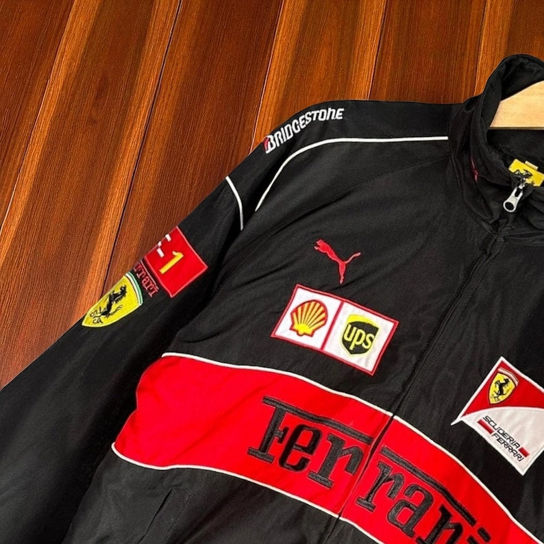 Stylish Black Bomber Racing Jacket 1306 - TUZZUT Qatar Online Shopping