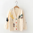 Fashion sheep wool autumn winter with colors buttons women knitted v-neck sweater S4798748 - Tuzzut.com Qatar Online Shopping