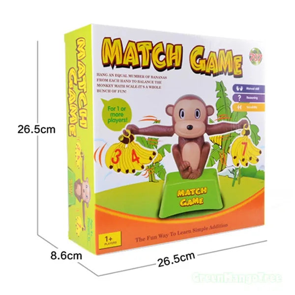 Match Game Funny Cute Monkey Bananas Numbers Balance Educational Safety Plastic Toy S4410080