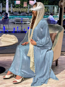 2 Pcs Women's Long Sleeve Solid Color Beads/Pearls/Rice Beads Abaya - Size M - 325226 - TUZZUT Qatar Online Shopping