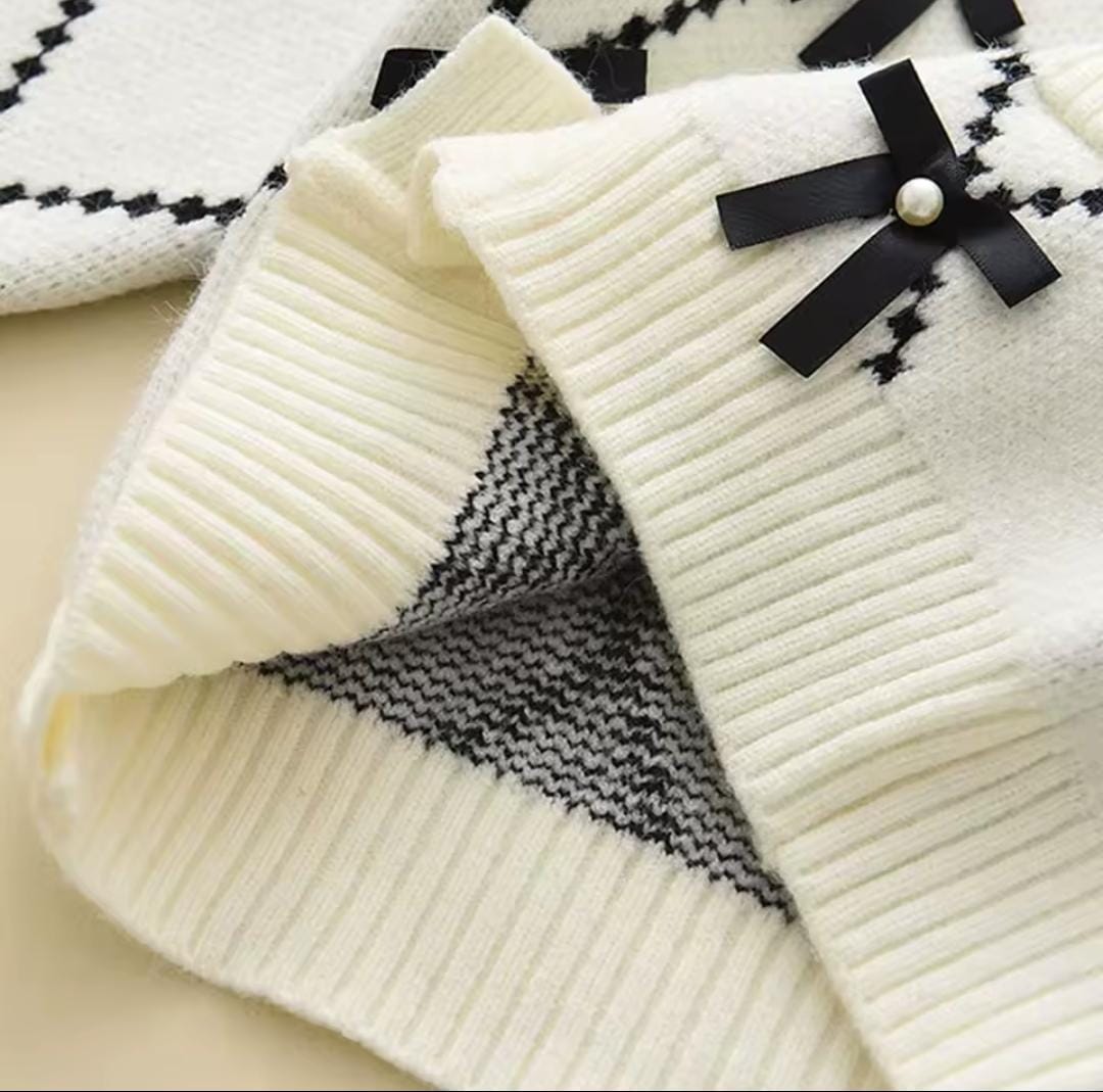 Girls Suit Diamond Bow Cardigan Pants Two-Piece Sets 202409 Girls Suit Diamond Bow Cardigan Pants Two-Piece Sets 202409