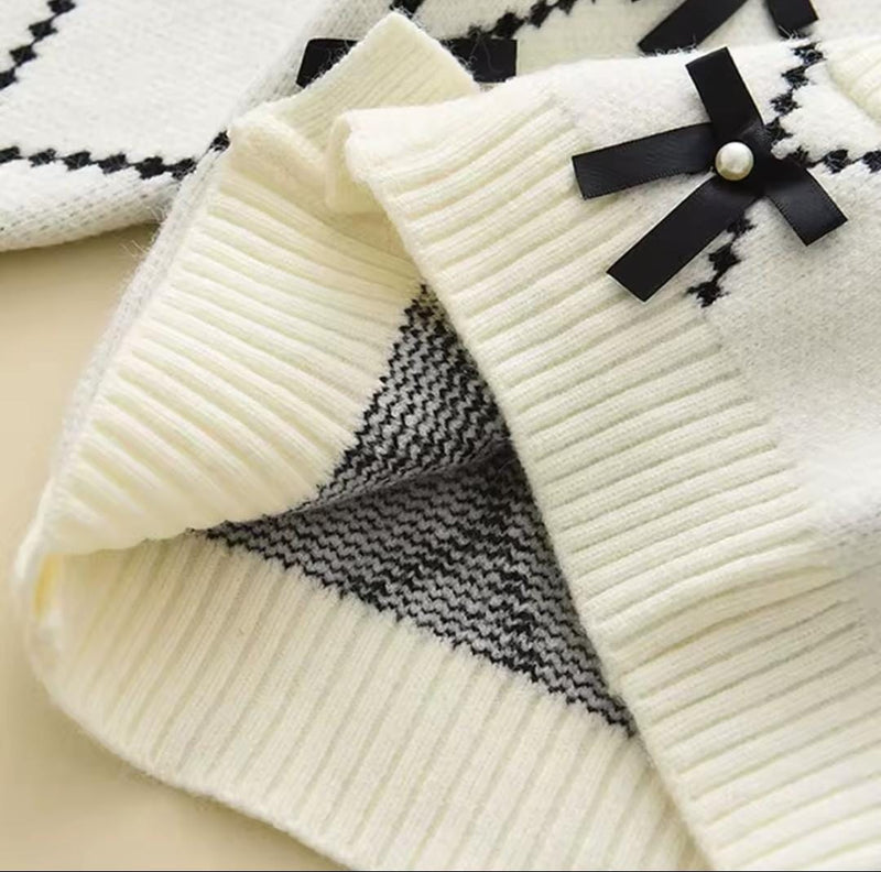 Girls Suit Diamond Bow Cardigan Pants Two-Piece Sets   202409 - TUZZUT Qatar Online Shopping