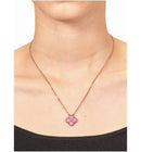 Rhodonite and Diamond Pendent Necklace DN1000 - TUZZUT Qatar Online Shopping