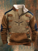 spring and Autumn New Men's Long-Sleeved Half Zipper Printing Casual Fashion  T020875 - TUZZUT Qatar Online Shopping