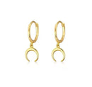 Fashion Daily Stainless Steel Gold Glossy Moon Earrings S 4472473 - TUZZUT Qatar Online Shopping