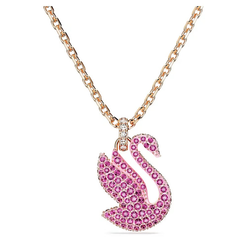 Pink Swan Pendant Rose Gold Necklace DN2065 - TUZZUT Qatar Online Shopping