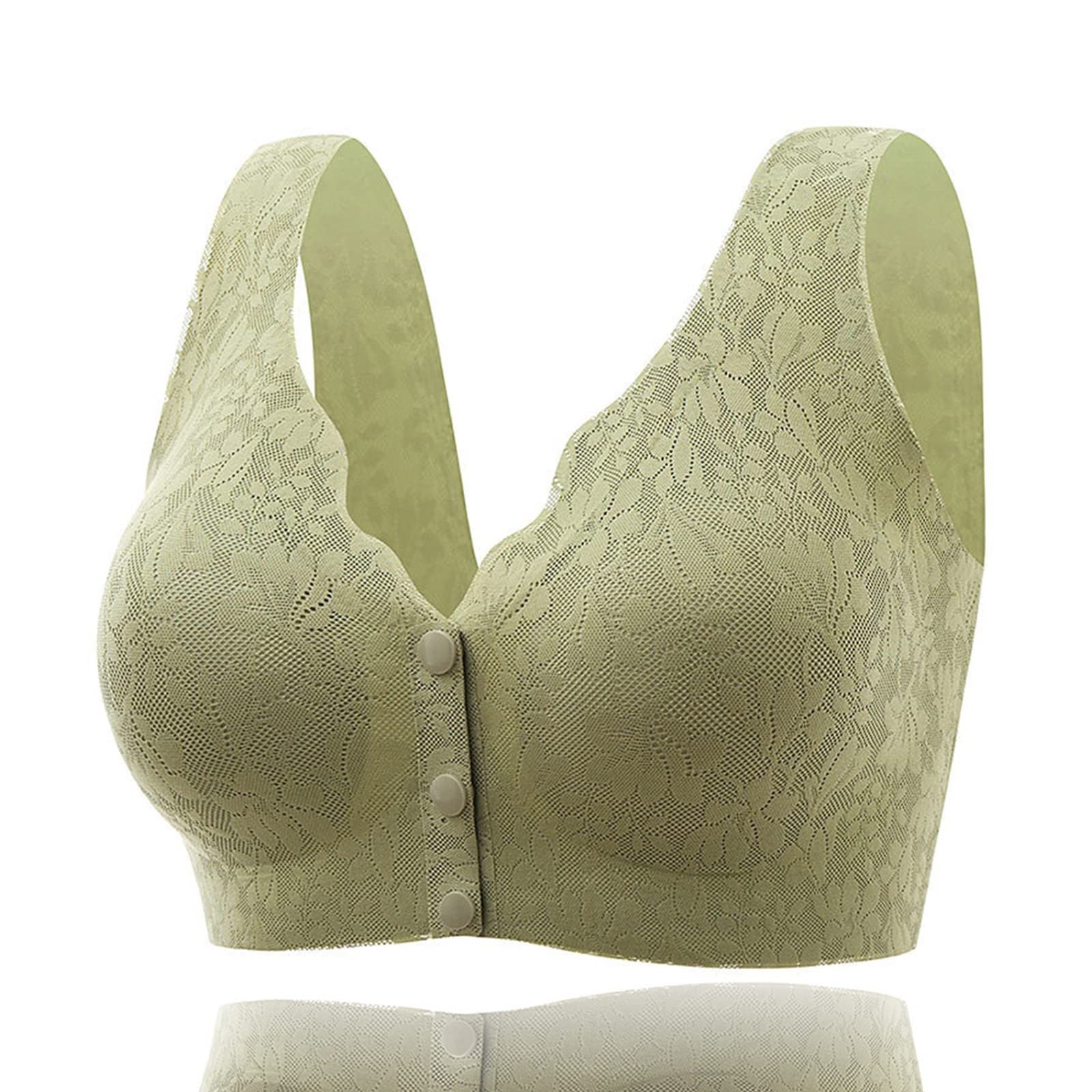 Lace Jacquard Front Button Plus Size Comfortable Bra B2200 Lace Jacquard Front Button Plus Size Comfortable Bra B2200