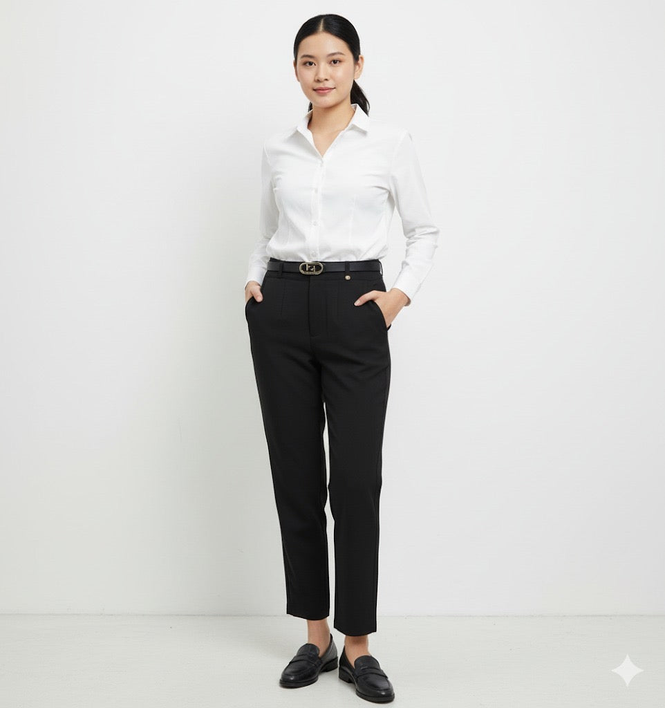 Black Split Straight Leg Suit Pants Women 68540 Black Split Straight Leg Suit Pants Women 68540