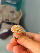 Gold Color Fashion Pearls Big Rings For Women X4798854 - TUZZUT Qatar Online Shopping