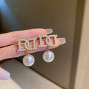 Double D Letter Earrings for Women S5013340 - TUZZUT Qatar Online Shopping