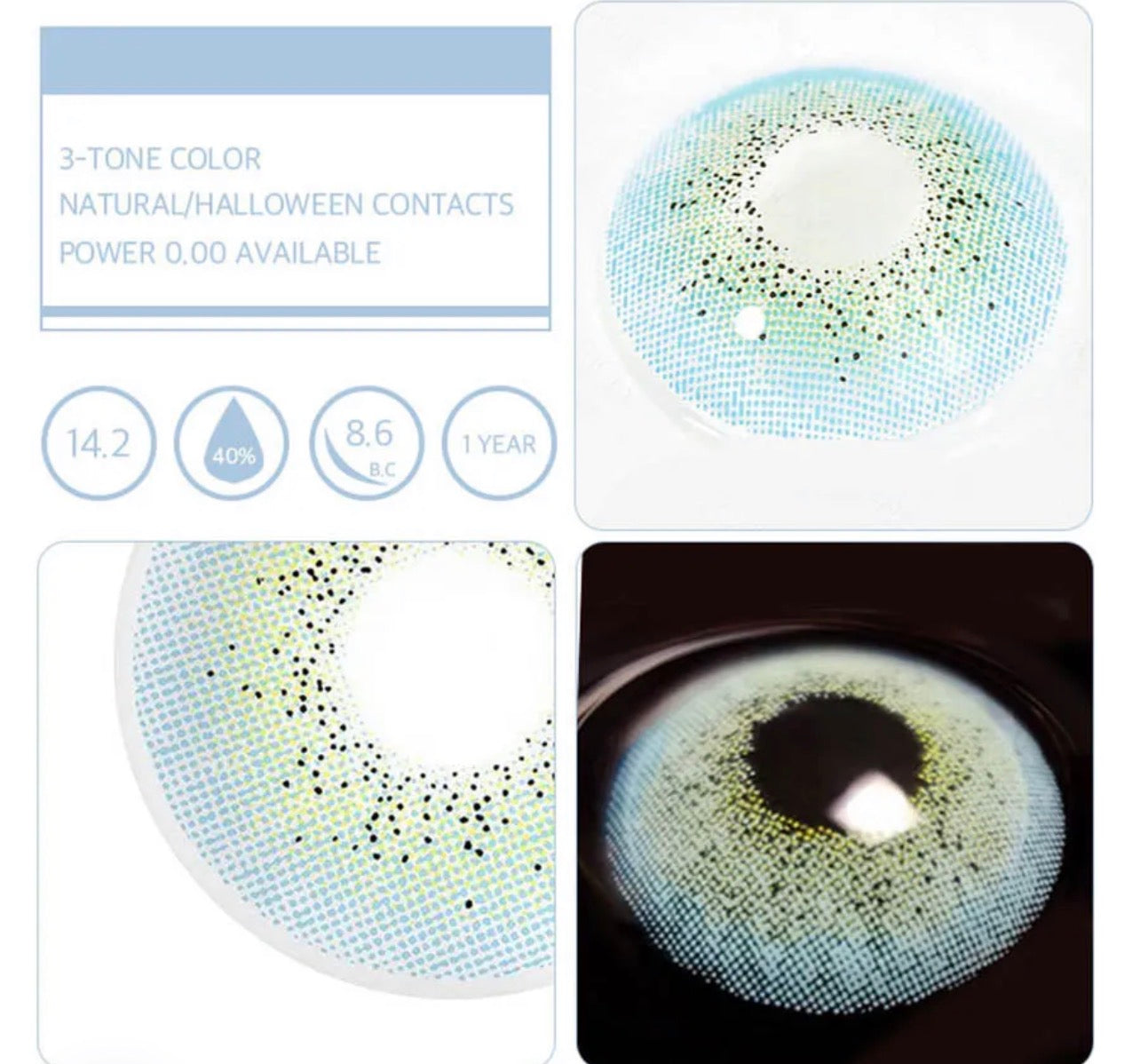 Unibling Ocean Blue Contact Lenses for Eyes (1 Pair) Unibling Ocean Blue Contact Lenses for Eyes (1 Pair)