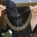 Double bead necklace B200188 - TUZZUT Qatar Online Shopping