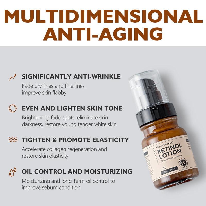 VIBRANT GLAMOUR Double Retinol Lotion Cream VA Anti Aging Collagen Firming 80g - TUZZUT Qatar Online Shopping