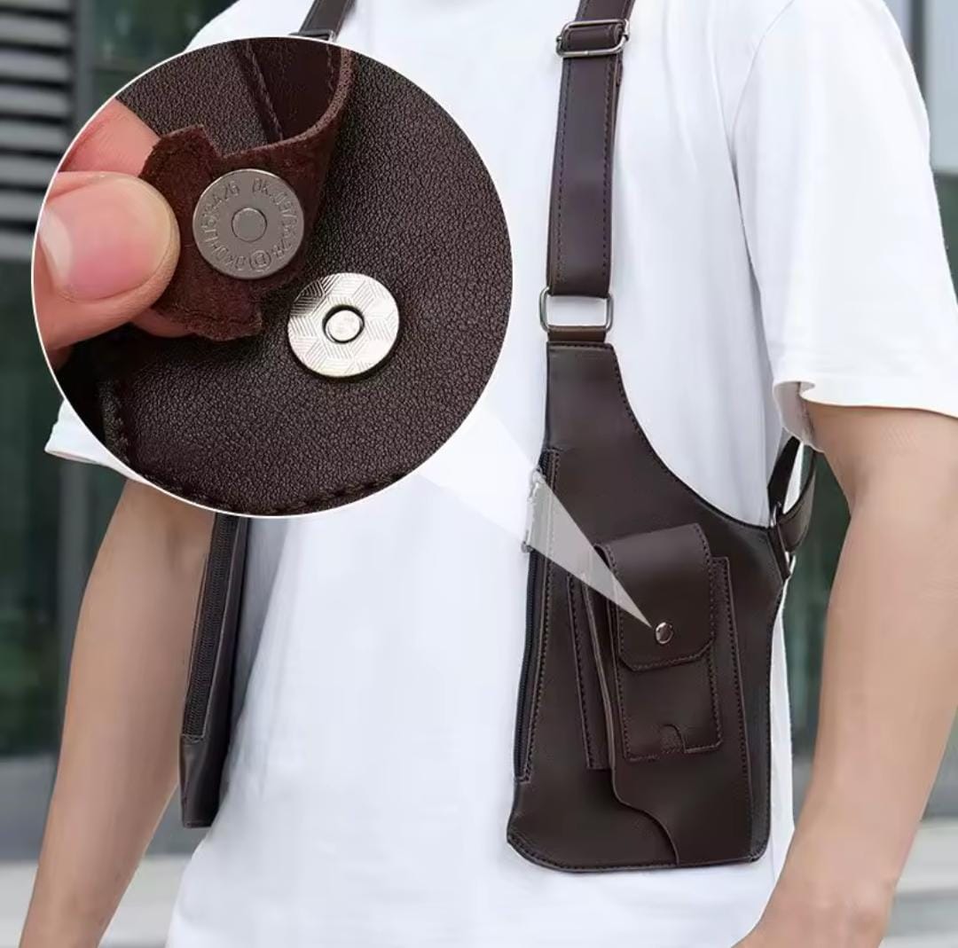 Men Retro Multi-pocket Phone Bag Chest Bags B-366649 Men Retro Multi-pocket Phone Bag Chest Bags B-366649