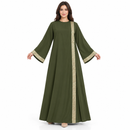 Women’s Olive Green Gold-Trim Abaya 70652336 - Size S