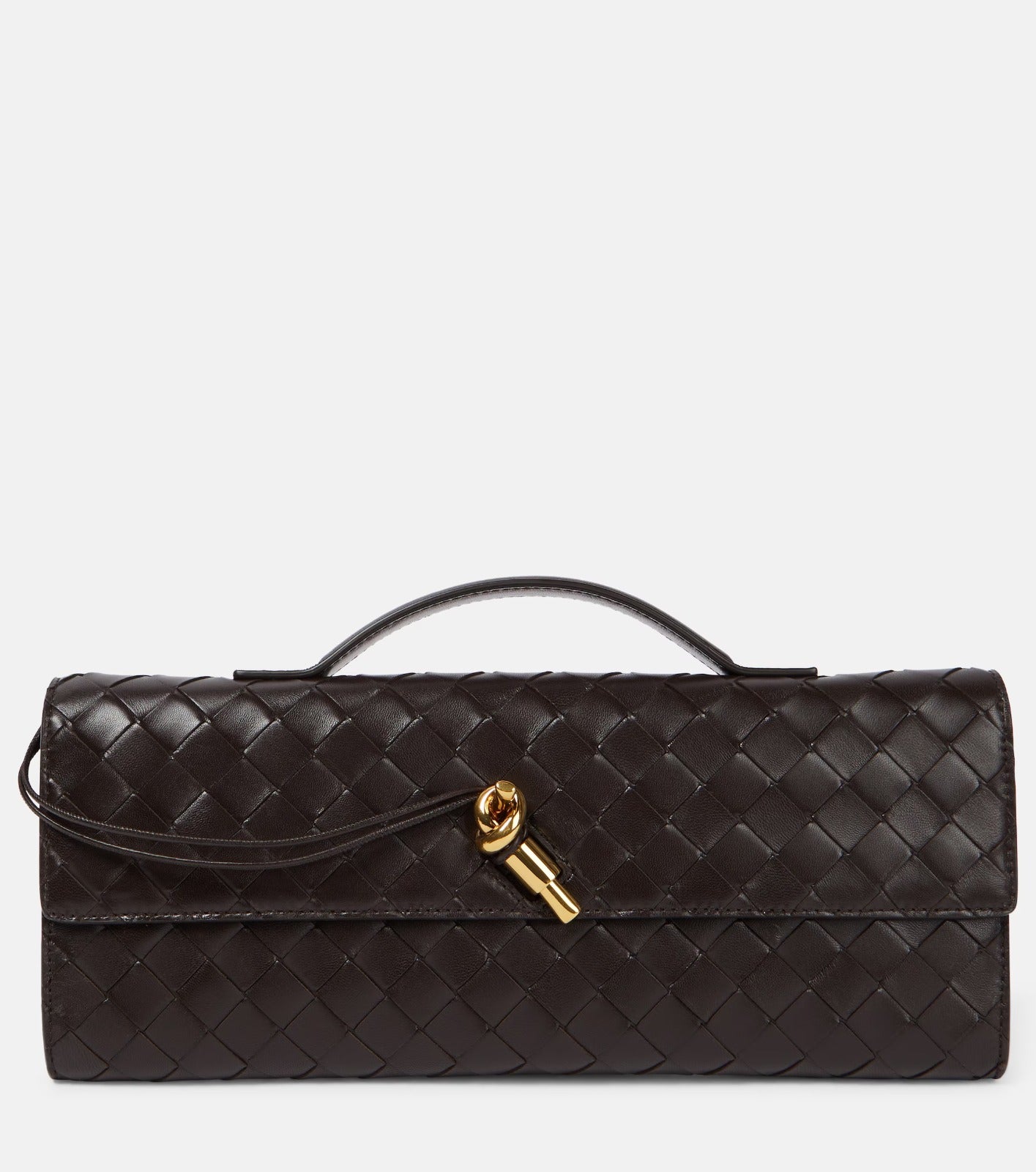 Woven Leather Clutch Top Handle Long Shoulder Bag B1893 Woven Leather Clutch Top Handle Long Shoulder Bag B1893