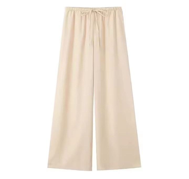Straight Long Pants Raw Hem Drawstring High Waisted Raw Hem Leggings S4694087 Straight Long Pants Raw Hem Drawstring High Waisted Raw Hem Leggings S4694087