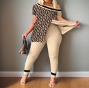 Women's Fashion Short Sleeve Pants 2 Piece Set   412772 - TUZZUT Qatar Online Shopping