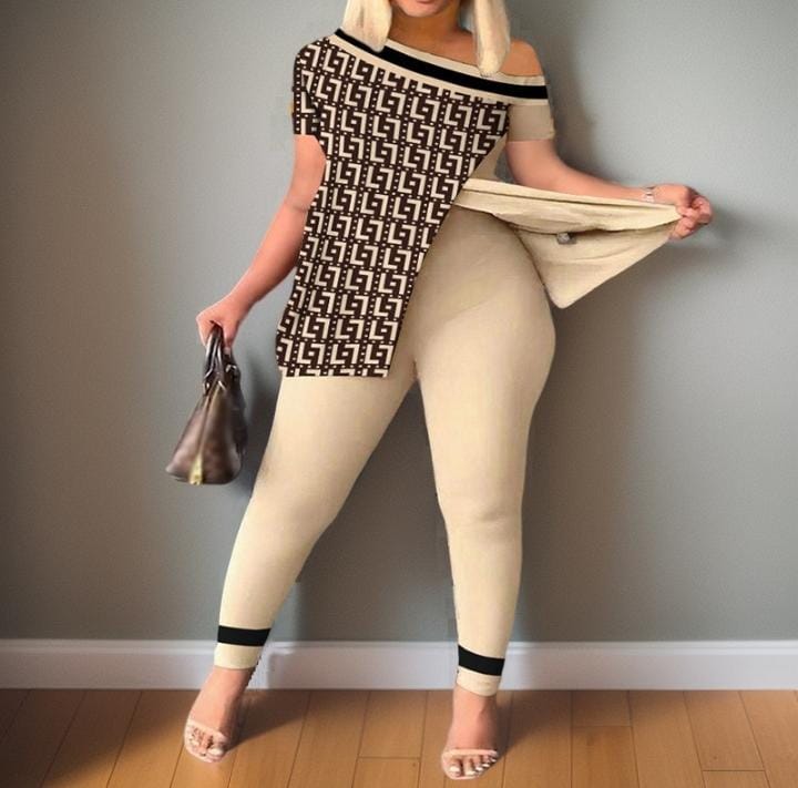 Women's Fashion Short Sleeve Pants 2 Piece Set 412772 Women's Fashion Short Sleeve Pants 2 Piece Set 412772