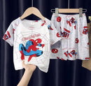 Boys Spiderman Cartoon Short Sleeve Pajamas Set   1576233 - TUZZUT Qatar Online Shopping